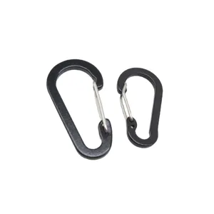 Aluminum alloy wire gate carabiners set, black small snap hooks for climbing outdoor gear.