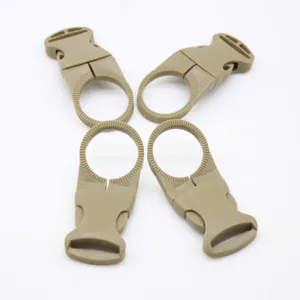 Outdoor tactical water bottle buckle, 25mm webbing snap hook, durable plastic EDC gear tool.