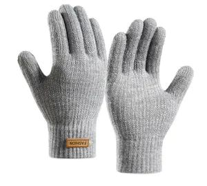Thermal Winter Knit Touchscreen Gloves for Men and Women Fleece Lined Warm Thickened Gloves