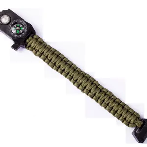 Overleving paracord armband multifunctionele outdoor noodhulp polsband met LED licht en kompas