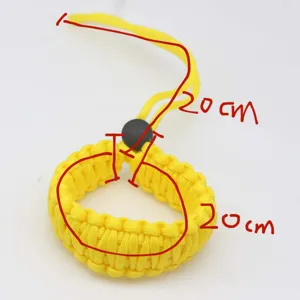 Handmade yellow paracord camera wrist strap double layer braided safety lanyard for photography.