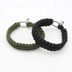 Braccialetto di sopravvivenza in paracord da esterno resistente con fibbia a U