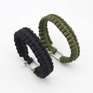 Bracciale di sopravvivenza in paracord con maniglia a U accessorio per uso all'aperto