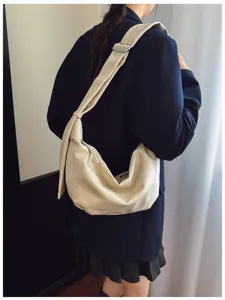 Retro minimalistische vrouwen knoedel schoudertas casual slouchy hobo onderarm crossbody tas