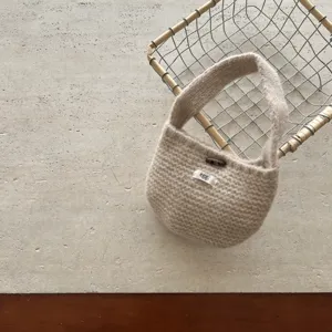 Koreanischer Stil minimalistische Wollstrick Mini Handtasche süße Tragetasche für Kinder