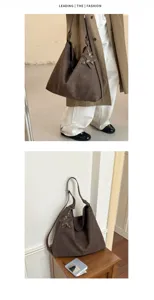Geweven leren schoudertas voor dames retro casual hobo tote tas dagelijks pendelen