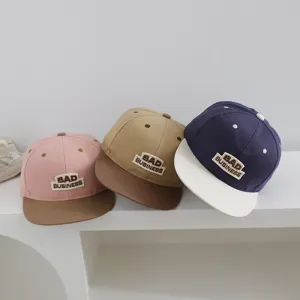Gorra de béisbol de algodón lavado en bloque de color para niños estilo coreano primavera