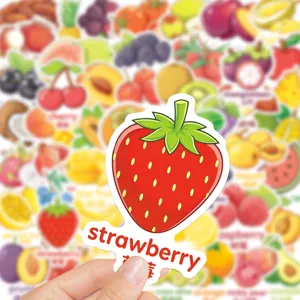 Waterproof cartoon fruit stickers, cute strawberry sticker for DIY journal and laptop decor