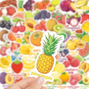 Cute cartoon pineapple fruit sticker with English text for DIY crafts and journal decal.