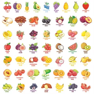Cute fruit English cartoon stickers sheet waterproof decorative material for DIY scrapbooking