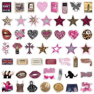 Rosa Y2K Ästhetik Sticker Set, wasserdichte Vinyl Aufkleber für Koffer und Tagebuch.