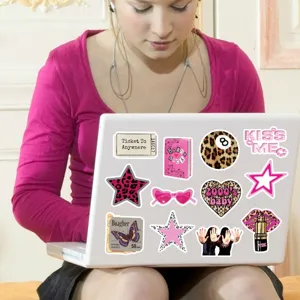 Y2K rosa ästhetische Aufkleber wasserdicht für Laptop Koffer Tagebuch Kunst Design