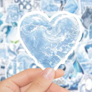 Adesivo cuore onda d'acqua impermeabile adesivo estetico per custodia di cellulare