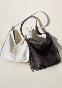 Zachte schoudertas van echt leer, grote rundleer hobo shopper tas voor vrouwen.