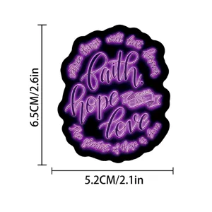 Adesivo impermeabile con versetto biblico viola neon per diario taccuino e decorazione