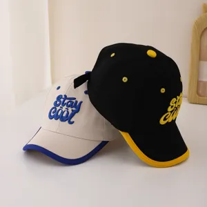 Cute embroidered baby baseball cap with stay cool letter design for spring and autumn toddler kids.