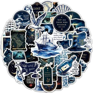 Lost At Sea Waterdichte PVC Graffiti Stickers Vintage Nautisch Thema Decals Voor Waterfles Laptop Telefoon