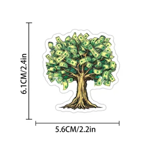 Money tree sticker waterproof vinyl decal for laptop phone case decoration art piece