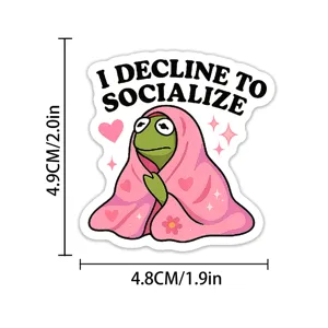 Autocollant mème Kermit la grenouille, sticker citation drôle, étanche vinyle pour ordinateur.