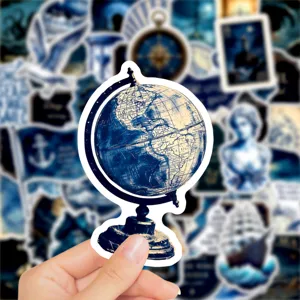 Vintage wereldbol graffiti sticker waterdicht esthetisch laptop waterfles decoratie