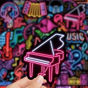 Neon music piano waterproof sticker for guitar skateboard laptop helmet DIY decoration decal