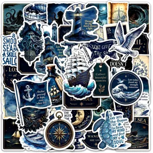 Oceanische nautische stickers waterdichte vinyl stickers pakket voor waterflessen laptop.