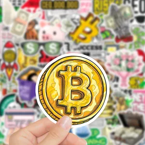 Waterproof Bitcoin graffiti sticker for laptop phone case suitcase, durable decorative decal.