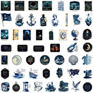 50st waterdichte nautische stickers oceaan thema vinyl stickers voor waterflessen laptop