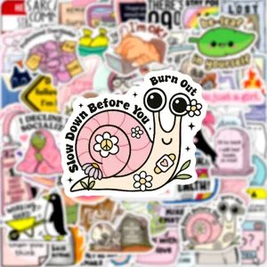 Autocollant étanche mignon escargot dessin animé pour ordinateur portable gourde