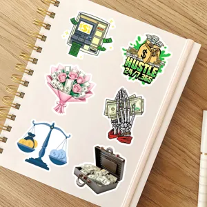 Money theme waterproof graffiti stickers set for laptop and suitcase decoration 50pcs