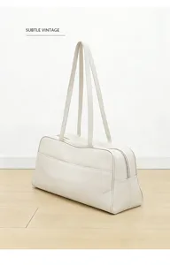 Bolso de hombro de cuero retro de gran capacidad, elegante bolso de viaje para mujer.