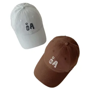 Children embroidered letter baseball cap, stylish soft crown sunshade hat for kids spring autumn.