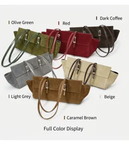 Genuine leather hobo underarm bag in multiple chic colors with stylish metal buckle details.