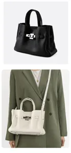 Sac à main en cuir véritable cabas classique sac bandoulière femme bureau travail