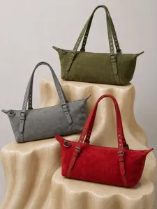 Casual genuine leather underarm shoulder handbag for women, large capacity commuter tote.