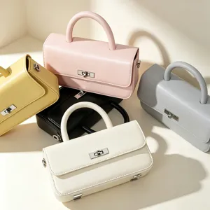 Minimalist PU leather handbag set stylish top handle shoulder crossbody bag for women