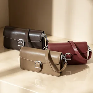 Niche Design Light Luxury Genuine Leather Women Crossbody Bag Fashion Casual Shoulder Bag Commuter Handbag