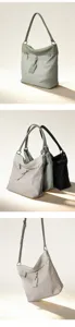Bolso shopper de mujer en cuero genuino gran capacidad bolso de hombro cruzado estilo casual