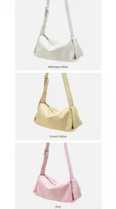 Bolso de hombro de cuero, bandolera cómoda, gran capacidad bolso de almohada diario.