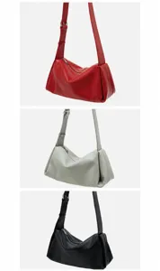 Bolso de hombro de cuero genuino para mujer, bolso cruzado tipo almohada de gran capacidad.