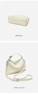 Dames echt lederen schoudertas stijlvolle casual crossbody tas met verstelbare riem
