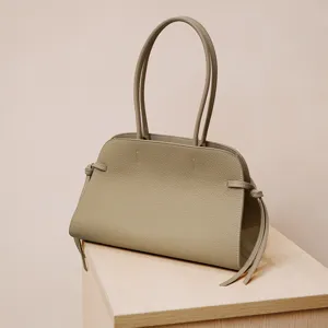 Women Genuine Leather Tote Bag Large Capacity Commuter Handbag Top Layer Cowhide Solid Color Casual Shoulder Bag Purse