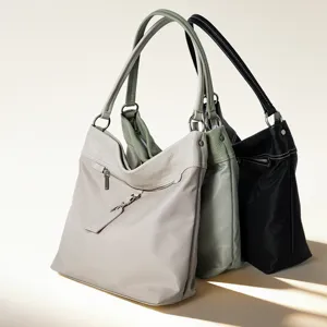 Bolso de hombro de mujer de cuero genuino, gran capacidad bolso tote minimalista diario.