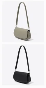 Bolso bandolera de piel genuina, bolso de silla minimalista de color sólido para diario.