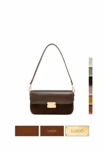 Élégant sac porté épaule en cuir style baguette, sac à main quotidien pour femmes.