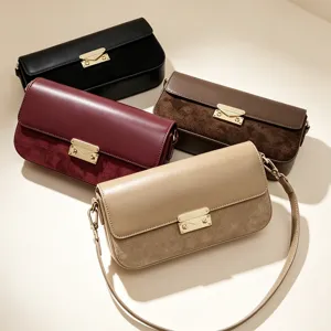 Sac baguette classique en cuir pour femme élégant sac bandoulière sac à main fourre-tout