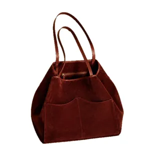 Retro echt lederen grote capaciteit schouder tote tas, stijlvolle winter handtas voor dames.