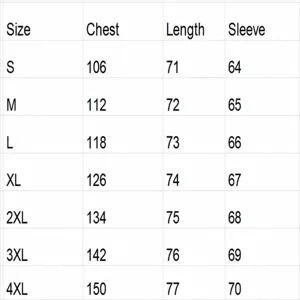 Men's long sleeve polo knitwear size chart details, accurate chest length sleeve measurements.