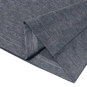 Close-up detail of men's casual heather grey fabric apparel showcasing fine stitching craftsmanship.