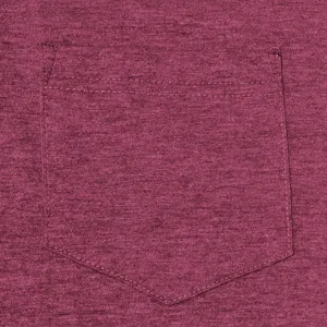 Men casual heather maroon chest pocket detail close up comfortable fabric upper garment